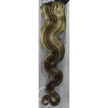 Příčesek CLIP IN 7pásů BLOND MELÍR vlnité #8/613, 75g, 50cm, 100% lidské vlasy
