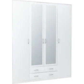 Šatní skříň Skříň se zrcadlem Vika 4D2S 168cm Bílá