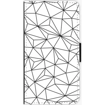 Pouzdro na mobilní telefon iSaprio Abstract Triangles 03 black pro Huawei Ascend P8 Lite flipové