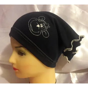 Šátek Betty Mode (ušito v ČR) Jarní/podzimní šátek s opičkou obvod 42-49 cm tmavě modrý