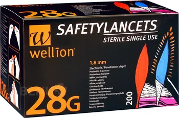Injekční stříkačka Medtrust Wellion Safety Lancets 28G 200 ks