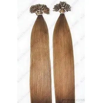 PERFEKTVLASY KERATIN EXTENSION 100 pramenů HNĚDÁ #08,50g, 55cm, 100% lidské vlasy k prodloužení