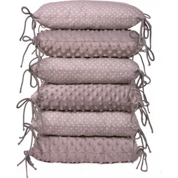 T-TOMI Polštářkový mantinel 35 x 35 cm/6 ks, Grey/Little Dots