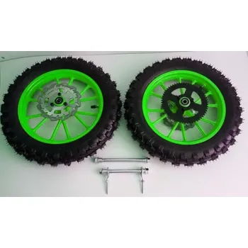 Cyklosvítilna Sada kol na elektrický minicross 10" (Minicross elektrický přední a zadní kolo)