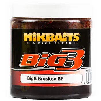Boilies Mikbaits Boilie Legends v dipu BigB 20 mm 250 ml, Broskev Black Pepper