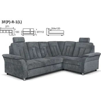 MEBLOSOFT Rohová sedací souprava CALIFORNIA 3F+R+1
