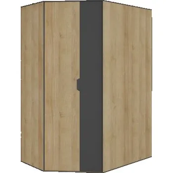 Šatní skříň Dětská rohová šatní skříň Nina Grafit/dub rivera