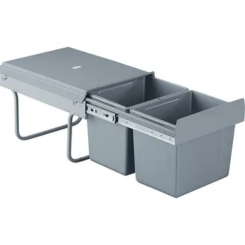 Odpadkový koš Wireli Výsuvný odpadkový 2-koš, 2x15 l, K40-šedý plast