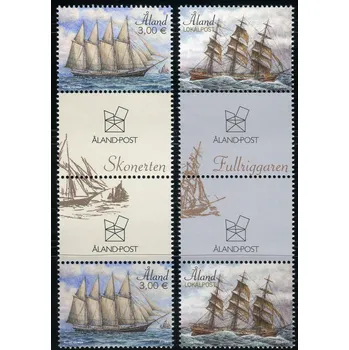Poštovní známka Posti Aland (2018) MiNr. 450 - 451 ** - Aland - námořní lodě - (1 + K + K + 1)