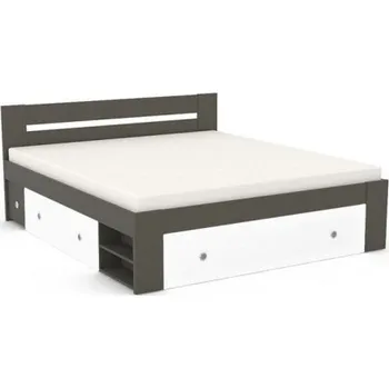 Postel Manželská postel REA Larisa 180x200cm s nočními stolky - graphite