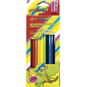 Pastelka Pastelky Hex šestihranné 12 barev s ořezávátkem