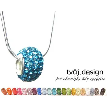 Náhrdelník Řetízek s přívěskem korálek TOPBEADS - 21 barev