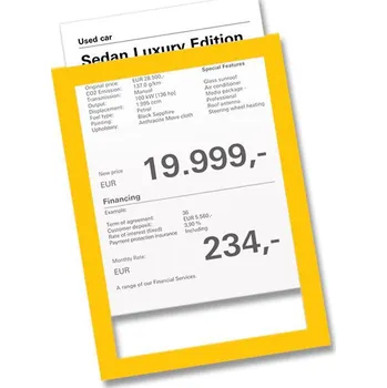 Kancelářský nábytek Statická kapsa na sklo A4 - Žlutá