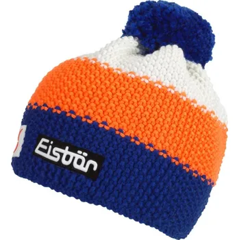 Čepice Eisbär Star Neon Pompon MÜ SP modrá/oranžová/bílá uni
