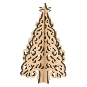 Vánoční dekorace MFP 8885548 přírodní dřevěný skládací stromek 25 cm