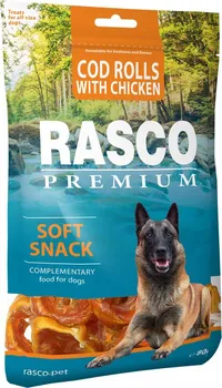 Pamlsek pro psa Rasco Premium tresčí rolky obalené kuřecím masem 80 g