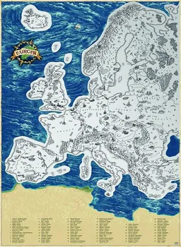 Giftio Stírací mapa Evropy Deluxe XL stříbrná