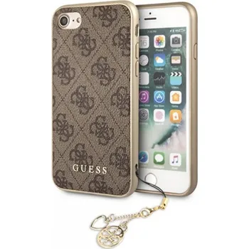 Pouzdro na mobilní telefon Guess Charms 4G Hard Case pro Apple iPhone 7/8 hnědé