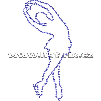 C016 - krasobruslařka nažehlovací potisk z hot-fix kamenů, rozměry cca 7,1x14,3cm barva: kameny barva 101 Crystal /stříbrná