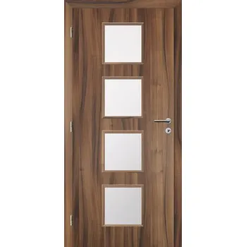 Interiérové dveře Interiérové dveře Solodoor Zenit 23 prosklené 70 L fólie ořech (VÝROBA NA OBJEDNÁVKU)