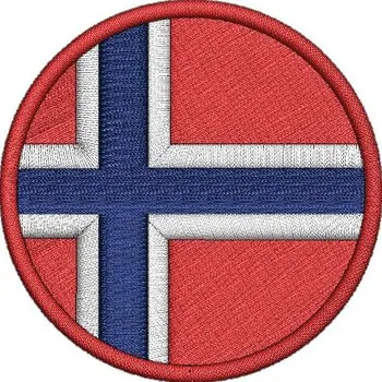 Nášivka Pelisport Norská vlajka kulatá ø 4,5 cm - nelze suchý zip