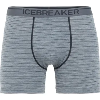 Icebreaker Anatomica Boxers Gritstone HTHR/Black Stripe, L