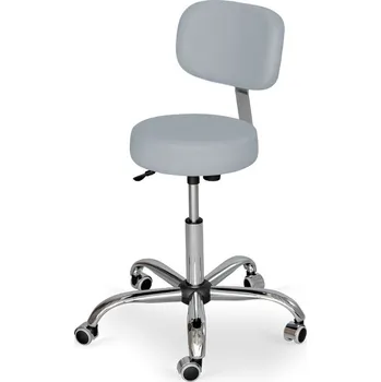 Kosmetická židle s opěradlem HABYS® Stella Pro světle šedá (#29) - Vinyl Flex 6 barev