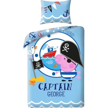 Povlečení Halantex Peppa Pig Kapitán George 140 x 200, 70 x 90 cm