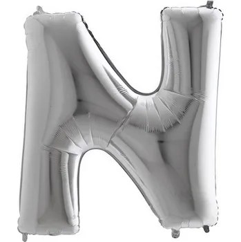 Balónek Balon foliový písmeno N stříbrné / 105 cm