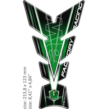 Polep vozidla Samolepka - tank pad na nádrž motocyklu ONEDESIGN UNIVERSAL TANK PAD GLOSS GREEN/BLACK/WHITE - KAWASAKI (Tankpad univerzální na motorku )
