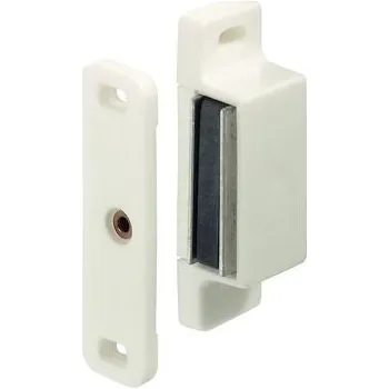 Nábytkové kování Magnet nábytkový s plastovým protiplechem, síla 3 - 4 kg, bílý