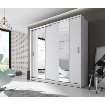 Šatní skříň Lenart Šatní skříň s Led osvětlením Arti 14 (220) - bílý mat