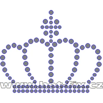 SE004-B - nažehlovací potisk z hot-fix kamenů korunka, rozm. cca 8,3x6,8cm barva: kameny barva 101 Crystal /stříbrná
