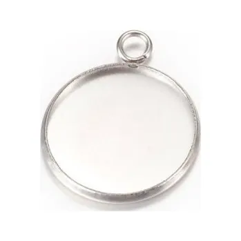 Materiál na výrobu šperku Lůžko kruh 20mm chirurgická ocel (1ks)
