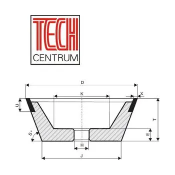 Brusný kotouč CBN kotouč 11V9 100x10/2x20 K100 B126 chladit ANO i NE pryskyřice