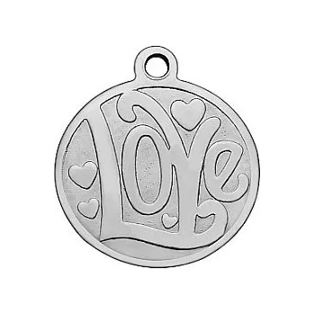 Přívěsek Přívěsek kruh Love 15x14mm chirurgická ocel
