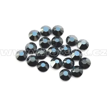 celobroušené hot-fix kameny Premium barva 127 DK Jet hematite /černá s kovovým leskem tmavá, velikost SS10, balení 144ks, 720ks, 1440ks barva: barva CBP 127 DK Jet hematite, velikost: velikost SS10, prodejní balení: balení 144ks /1grs