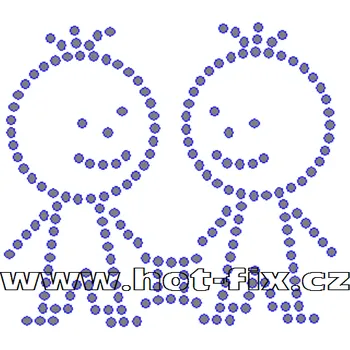 SZ003-03 - znamení zvěrokruhu Blíženci (22. 5.-21. 6.) hot-fix kamínkový potisk, rozměry cca 9,8x9,0cm barva: kameny barva 101 Crystal /stříbrná