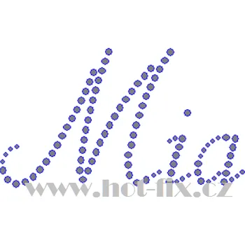 MIA II. - hot-fix nažehlovací kamínkový potisk na textil, rozměr cca 9,9x5,6cm barva: kameny barva 101 Crystal /stříbrná