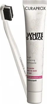 Zubní pasta Curaprox White Is Black 90 ml + kartáček 