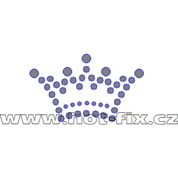 SE007 - korunka nažehlovací potisk z hot-fix kamenů, rozměry cca 5,0x3,0cm barva: kameny barva 101 Crystal /stříbrná