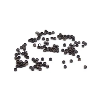 Dětské navlékací korálky Zamačkávací rokajl starobronz 1mm 100 ks (ZRB)