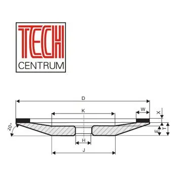 Brusný kotouč Dia kotouč 12A2/20 75x5/3x20 K100 D213 chladit ANO i NE pryskyřice