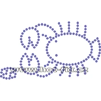 SZ003-04 - znamení zvěrokruhu Rak (22. 6.-22. 7.) hot-fix kamínkový potisk, rozměry cca 13,3x7,7cm barva: kameny barva 101 Crystal /stříbrná