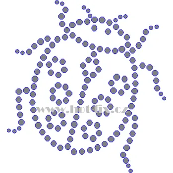 ZL012-A - beruška nažehlovací potisk z hot-fix kamenů, rozměry cca 7,7x8,3cm barva: kameny barva 101 Crystal /stříbrná
