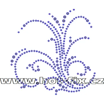 A021 - abstraktní motiv nažehlovací hot-fix kamínková aplikace, rozměry cca 9,3x9,4cm barva: kameny barva 101 Crystal /stříbrná