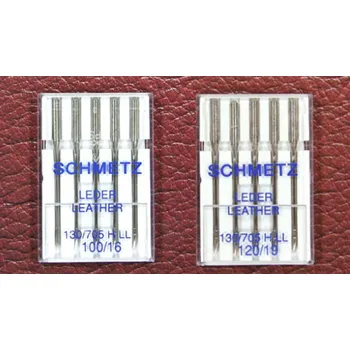 Nástroj na niť a příze Jehly strojové H 705 LEATHER , jehla do šicího stroje, 5 ks