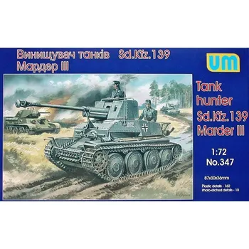 Plastikový model 1/72 Sd.Kfz.139 Marder III German WWII Tank Hunter
