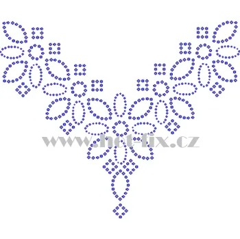 OV019 - výstřih nažehlovací hot-fix kamínková aplikace na textil, rozměry cca 22,8x18,8cm barva: kameny barva 101 Crystal /stříbrná