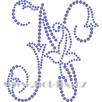 FM002 - písmena abecedy L-Z - monogramy, nažehlovací hot-fix kamínkový potisk na textil, výška cca 10,0cm barva kamenů - písmena: kameny barva 101 Crystal /stříbrná, písmeno: písmeno N